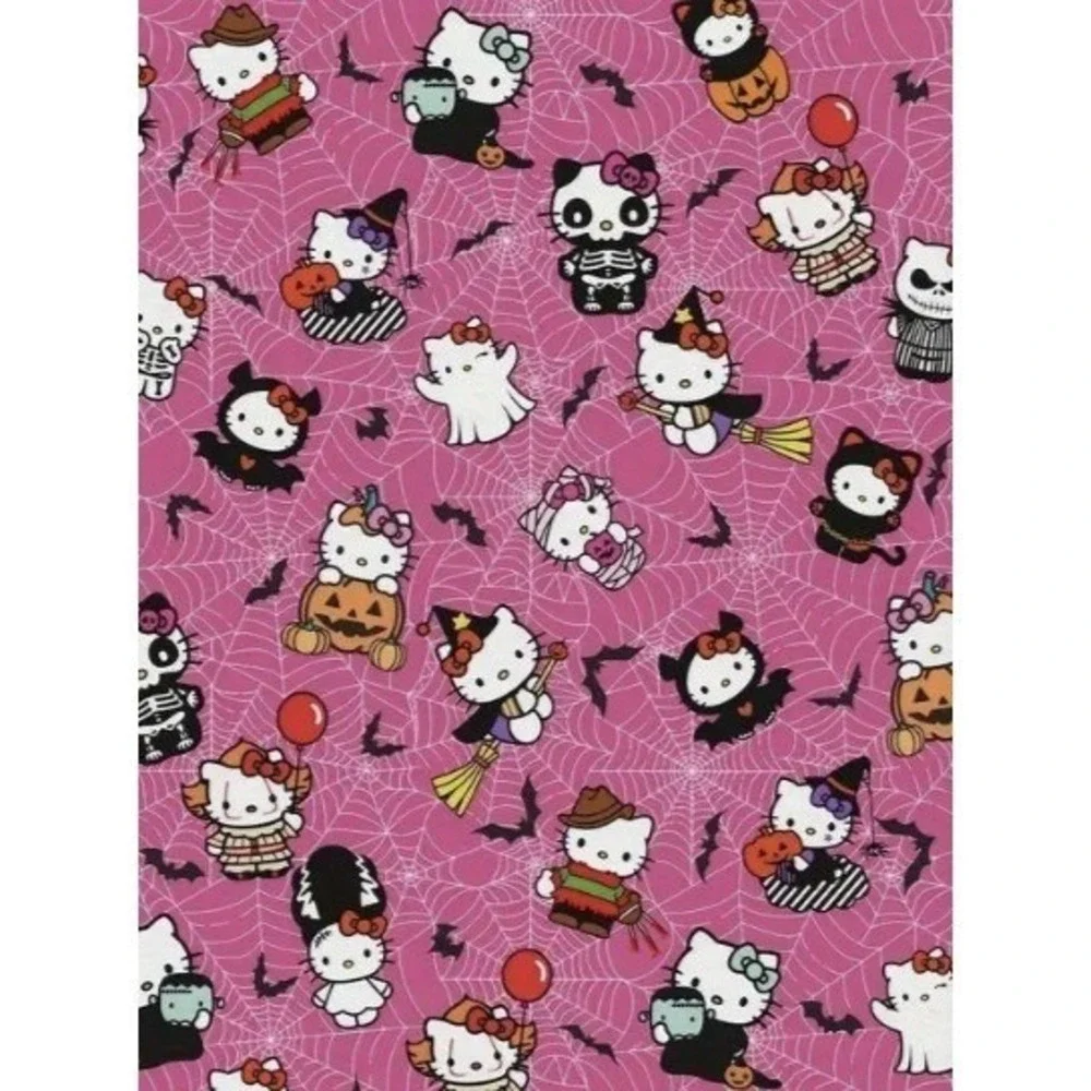 Hello Kitty Halloween Pink Blanket Throw Bat‎ Sanrio Spooky Cute 60x80 inches